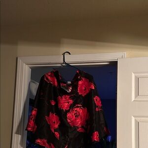 Floral Black and Red Women's Skirt